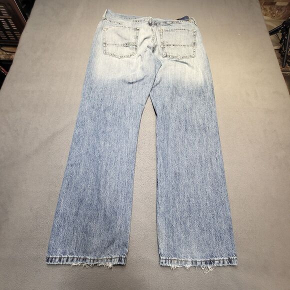 Nautica Jeans Mens 35x30 Blue Straight Leg Relaxed Distressed Denim - Picture 9 of 10